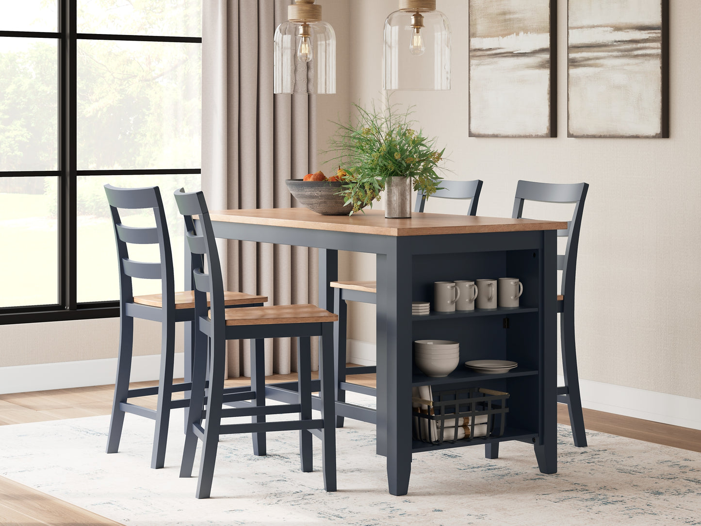 Ashley Express - Gesthaven Counter Height Dining Table and 4 Barstools