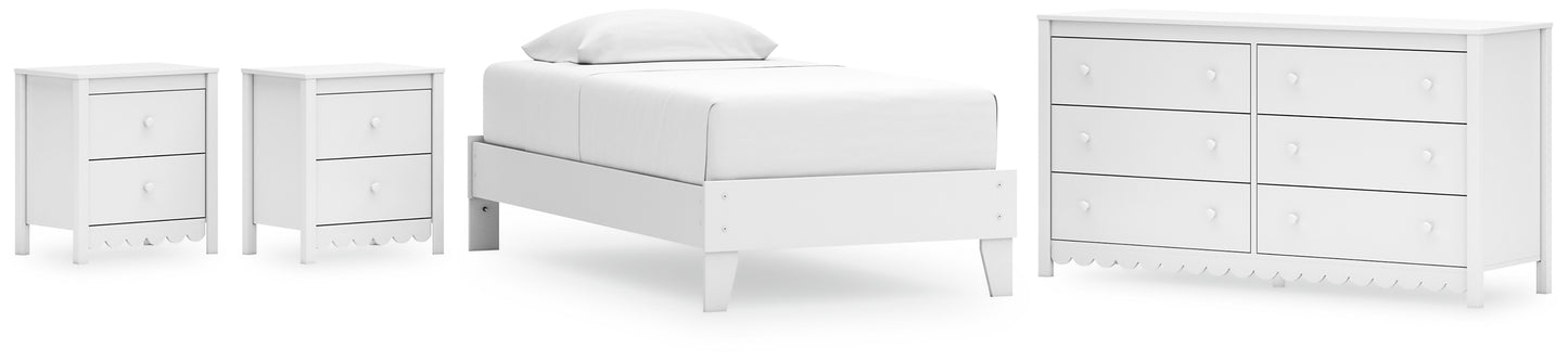 Ashley Express - Hallityn Twin Platform Bed with Dresser and 2 Nightstands