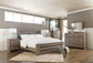 Zelen King Panel Bed with Mirrored Dresser, Chest and 2 Nightstands