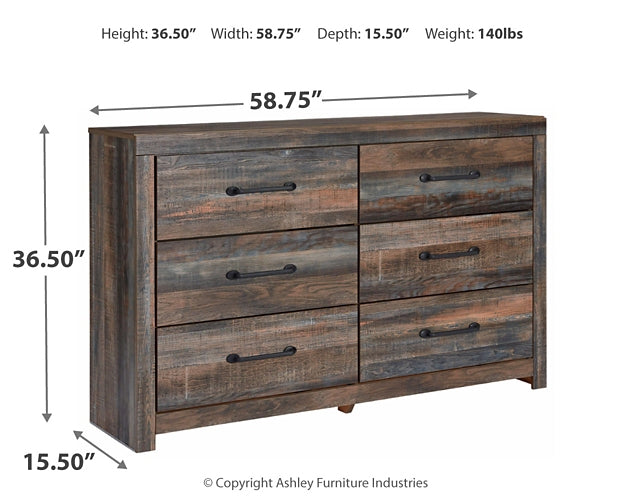 Drystan King Bookcase Bed with 2 Storage Drawers with Dresser