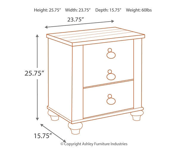 Ashley Express - Willowton Two Drawer Night Stand